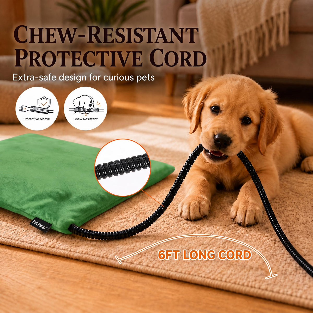 Dog Heating Pad (Grass Green / Medium: 20" x 16" x 1.6")