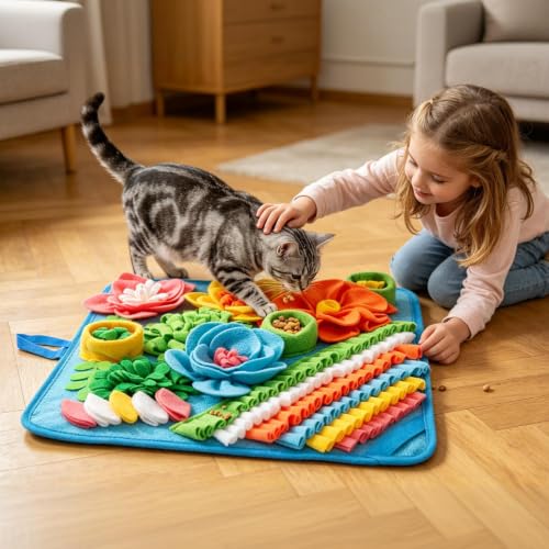 15.4" Snuffle Mat for Small Dogs Cats (15.4"L x 15.4"W / blue)