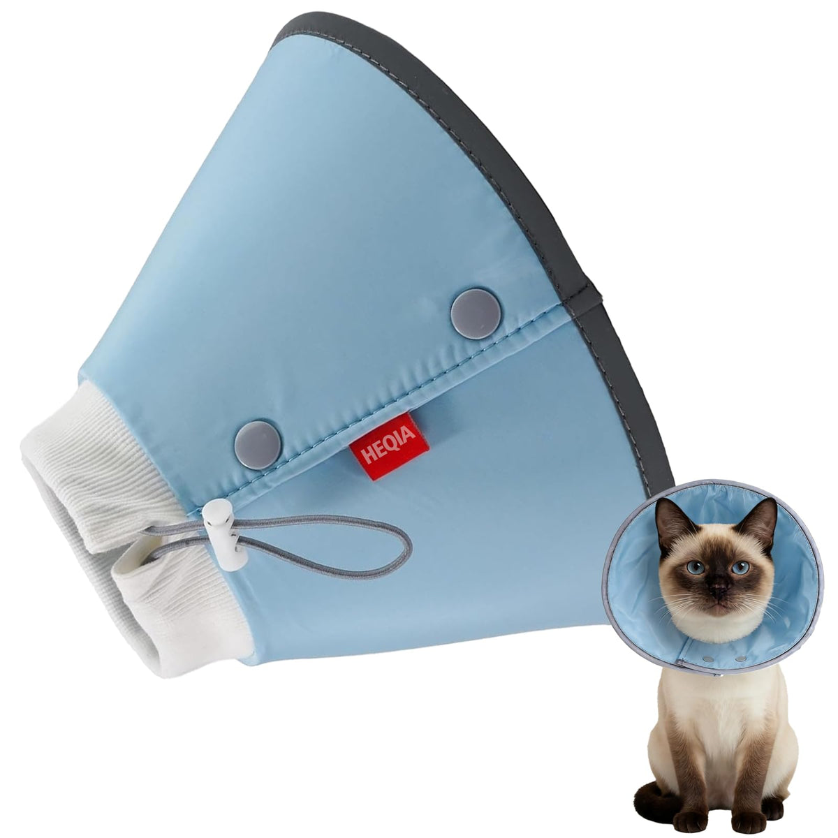 Soft Dog Cone for Small Dogs & Cats (Blue / (Neck:6.5"-8.5"))