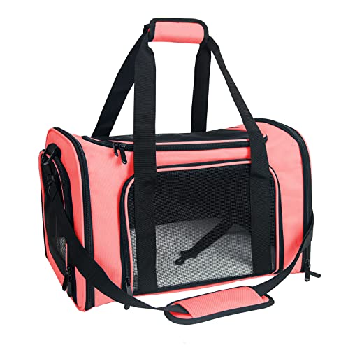 Soft Sided Carrier for Small Medium Cats Dogs (20.0"L x 13.0"W x 13.0"H / Watermelon)