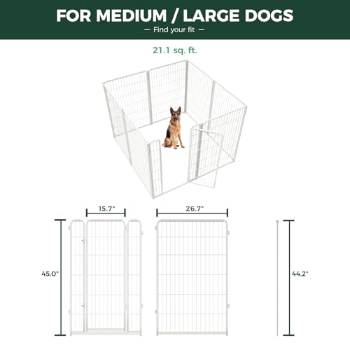 Homeplus Indoor Dog Playpen with Camera Mount (White / 45"H)