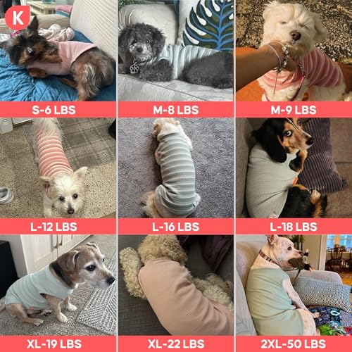 2Pack Waffle Dog Shirt for Large Dogs Striped Dog Sweater Tank Top (XXX-Large (55-75lbs) / 2Pack(Blue+Striped))