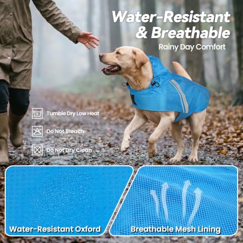 Dog Raincoat Wetoff Dog Rain Coat (Blue / XL (30"-34" chest girth))