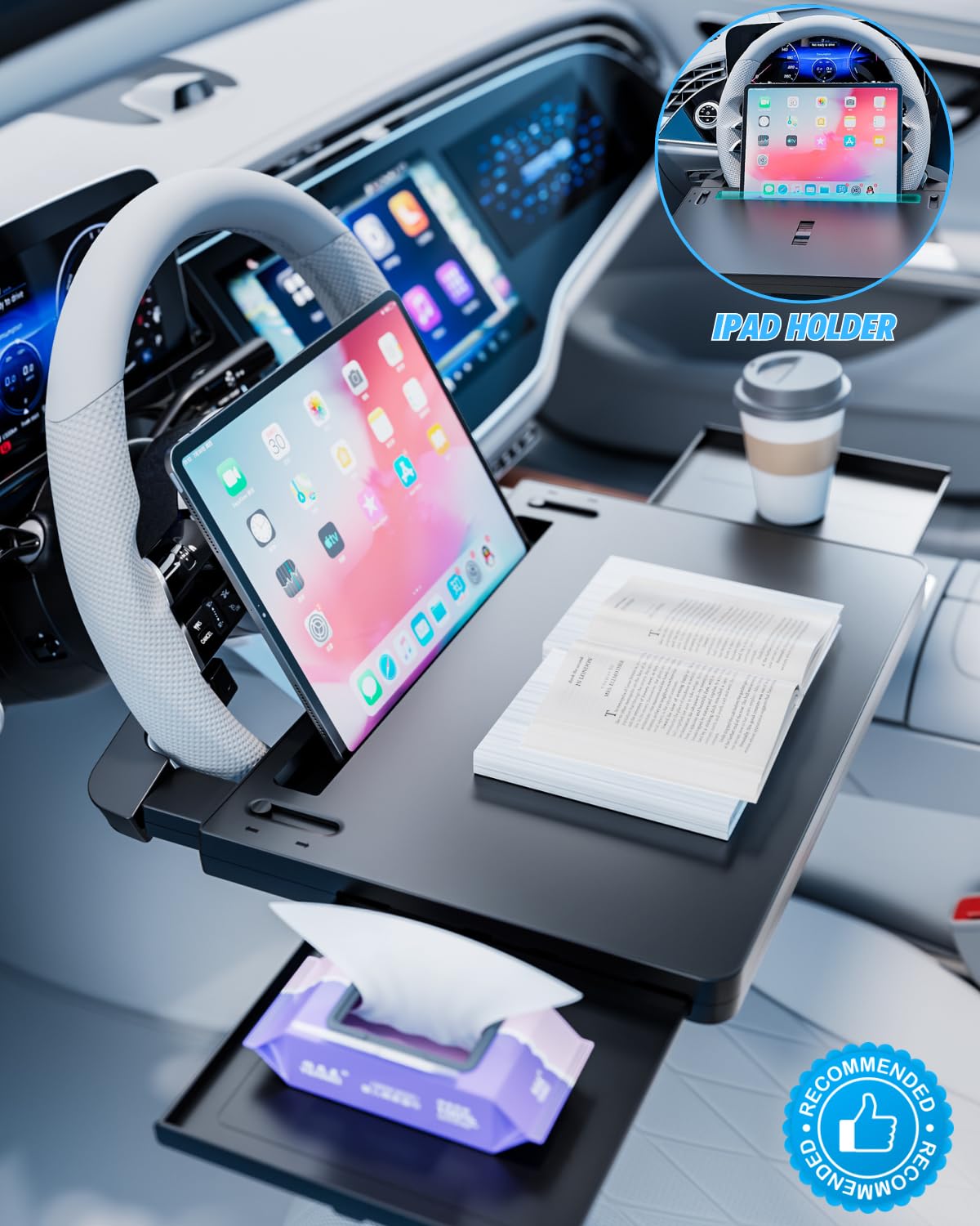 Steering Wheel Laptop Tray for Car (Car Laptop Desk)
