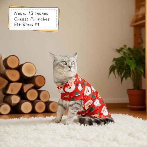Christmas Cat Sweater Warm Fleece Pet Clothes for Cats Only (Christmas / Medium)