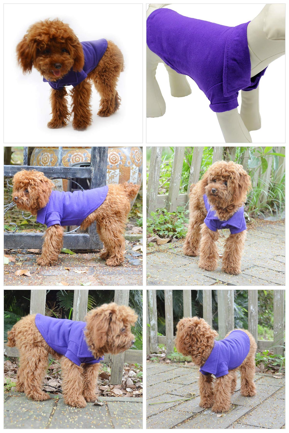 Basic Dog Polo Shirts Premium Cotton (XL (-35lbs) / Purple)
