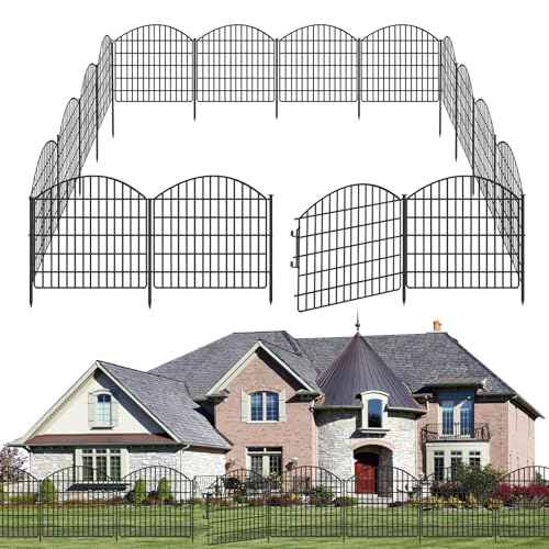 10 Panels Garden Fencing Animal Barrier with Lock (24in(H) X 20ft(L))