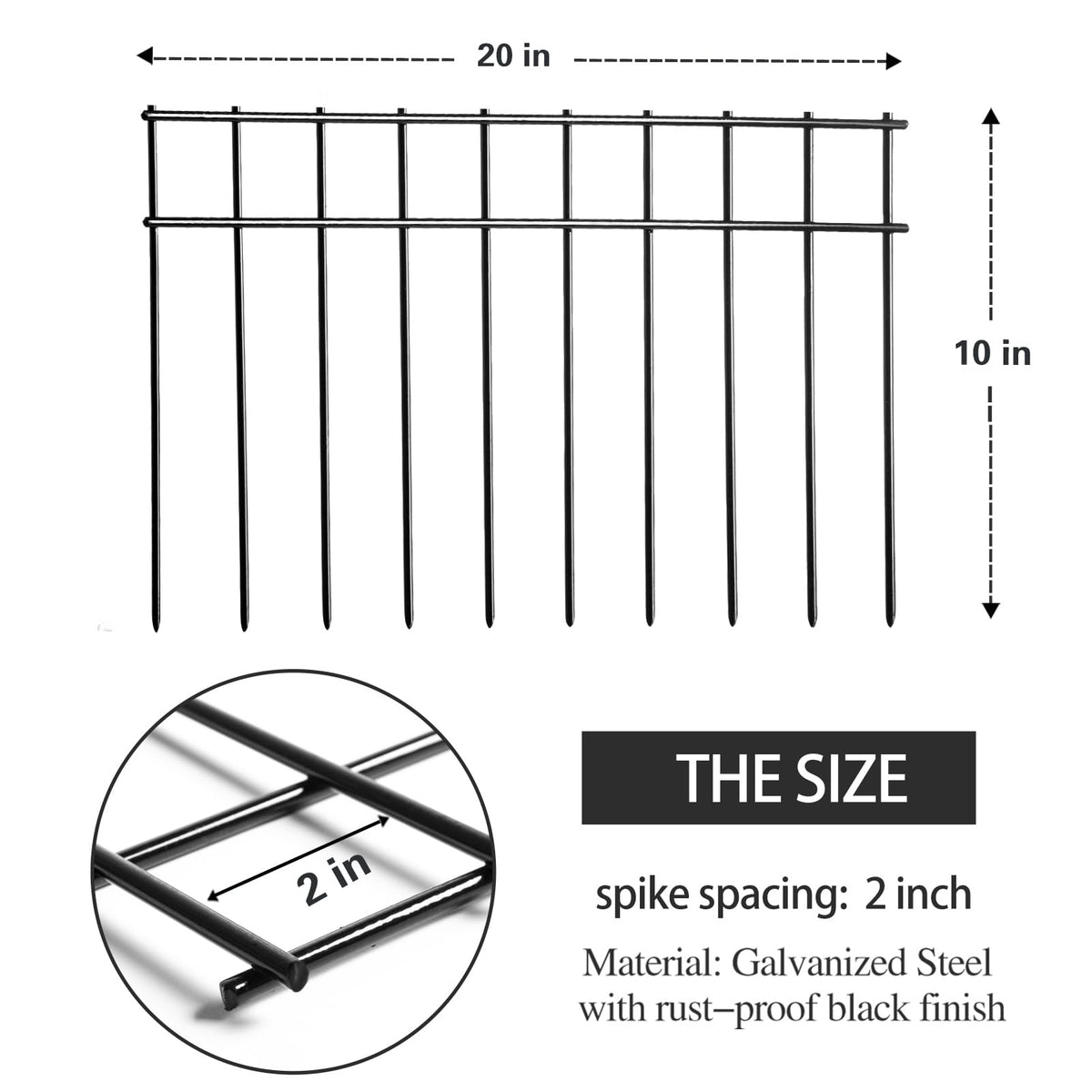 Small Medium Animal Barrier Fence 25 Pack 20 in (20in(L)X10in(H)-25 Pack Black / Black)