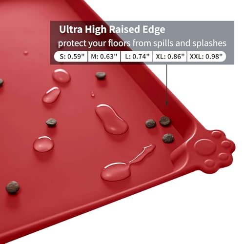 Silicone Pet Feeding Mat (Red / 22" x 14")