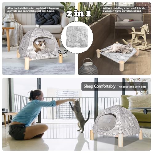 Elevated Pet Hammock Bed Tent House (Contemporary)