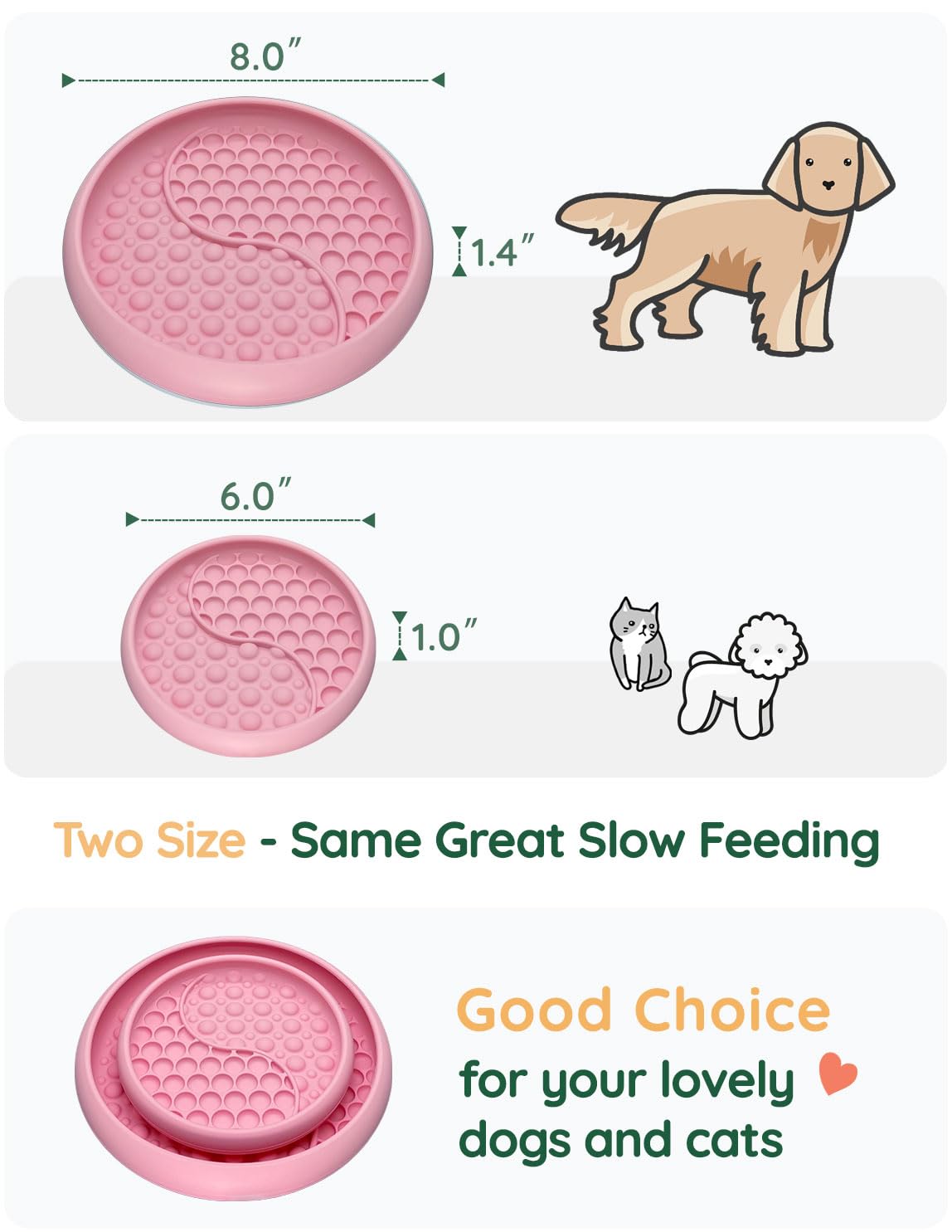 Lick Mat for Dogs (6.0" x 1.0" / Ripple Pink)