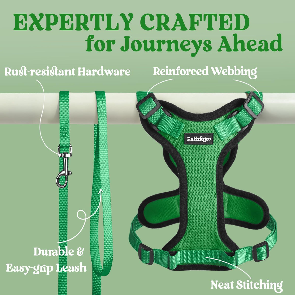 Cat Harness and Leash Set (Xs / Grass Green)