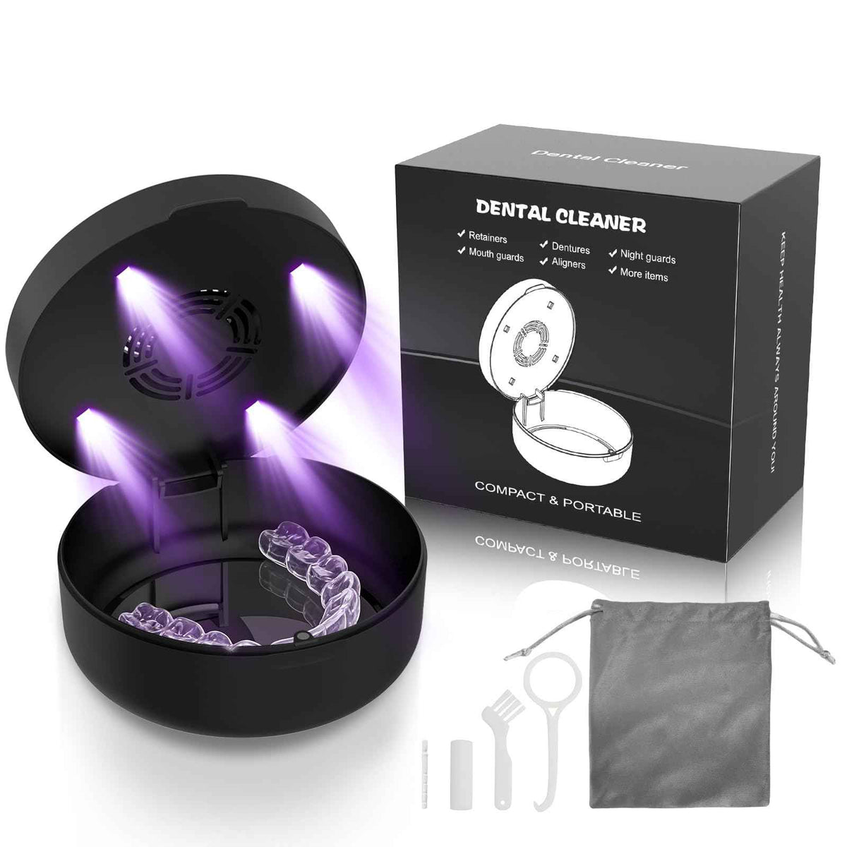 U V Retainer Case with Fan (Black)