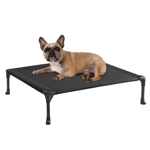 Outdoor Elevated Dog Bed for Medium Dogs (32.0"L x 25.0"W x 7.0"Th / Black)