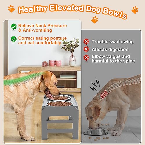 Elevated Bowls (Grey / 8" for Medium Dogs)
