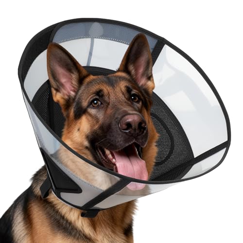 Soft Dog Cone Collar for Large Dogs (Black / XL)