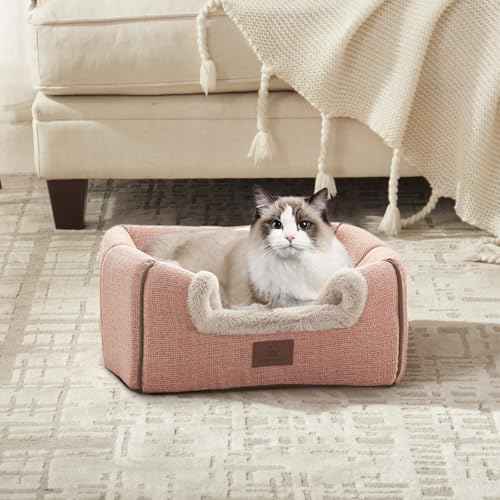 Cat Beds for Indoor Cats (light pink / 15"D x 15"W x 15"H)