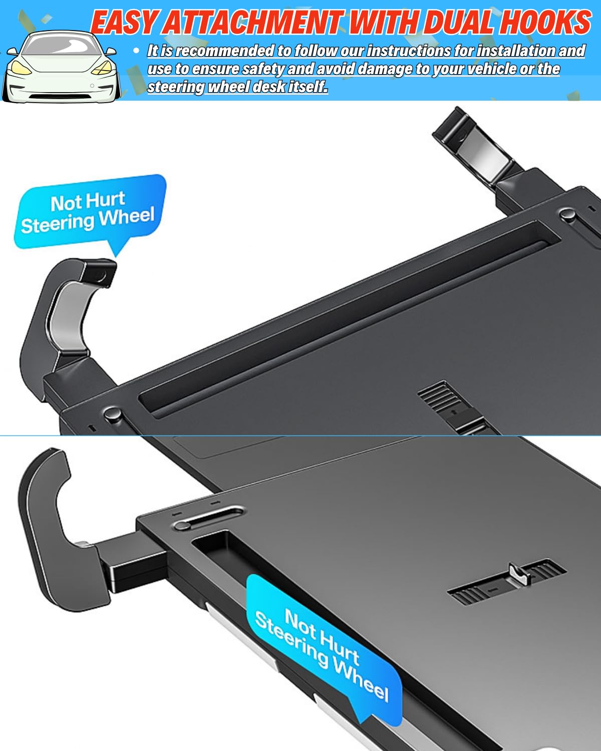 Steering Wheel Laptop Tray for Car (Car Laptop Desk)