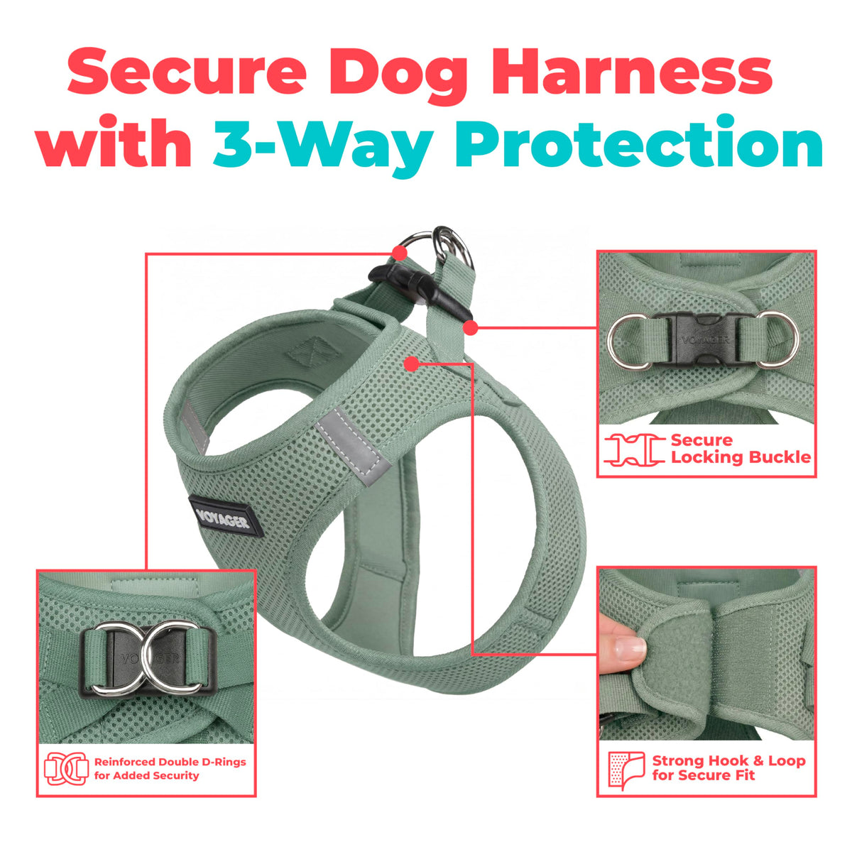 Voyager Step in Air Dog Vest Harness (Moss Green / XL (Chest: 20.5 - 23"))