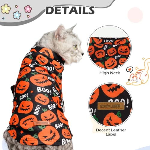 Halloween Cat Sweater Warm Fleece Pet Clothes for Cats Only (Halloween / Medium)