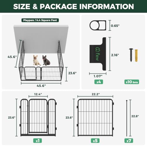 Homeplus Indoor Dog Playpen with Fence (Black / 24"H)