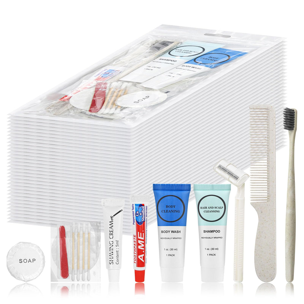 Toiletry Kits Homeless Personal Hygiene Care Package in Bulk (20 Pack)