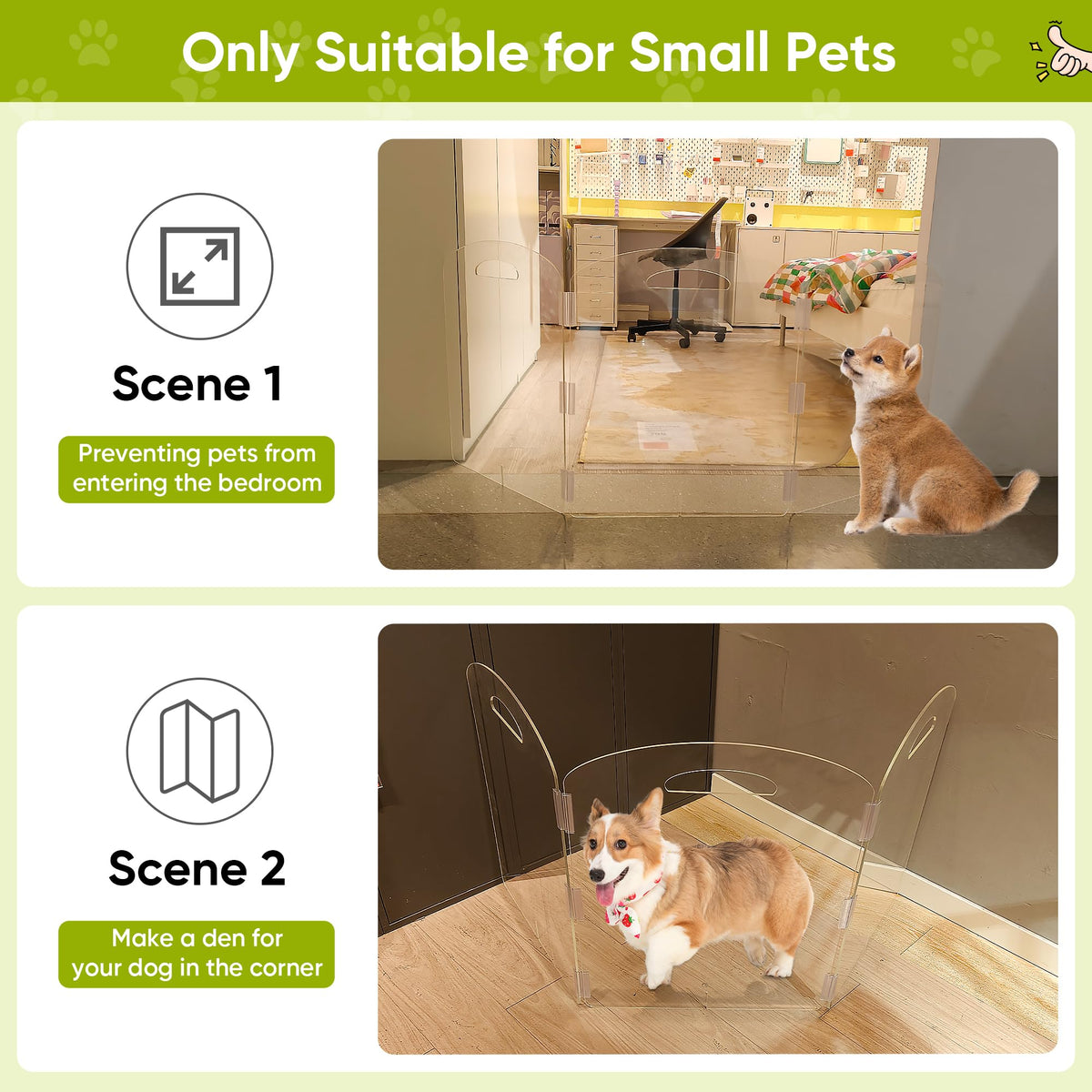 Clear Acrylic Dog Gate (3-Panel)