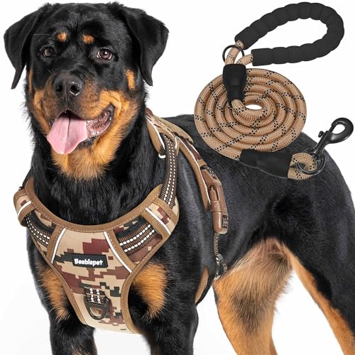 Tactical No Pull Dog Harness with Leash (Desert Camo / Large)