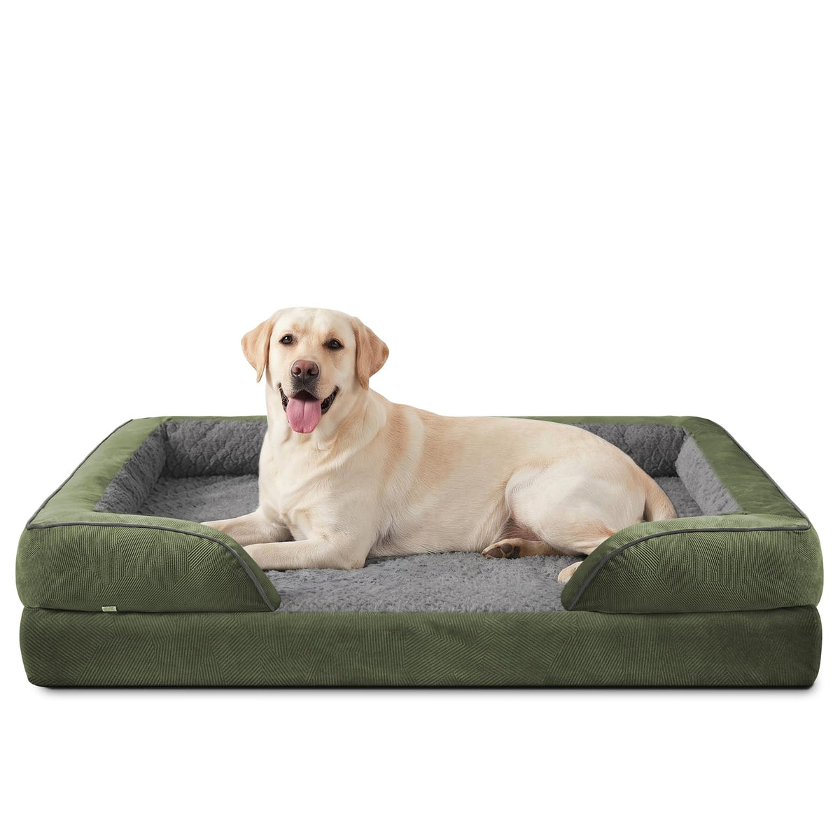Jumbo Orthopedic Dog Bed for Extra Large Dogs (Green / XL-PLUS (45"x 32"x 7.5"))