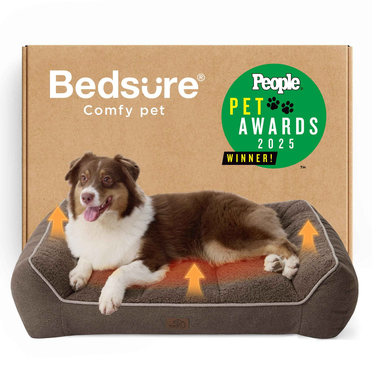SupportMax® Self Warming Orthopedic Dog Beds Large Sized Dog (Self Warming Brown / 38"l X 28"w X 8.5"th)