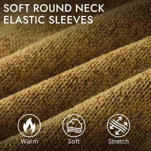 3 Pack Dog Sweaters for Small Dogs Girl Boy Winter Fleece Clothes Warm Soft Dog Sweatshirt Outfit for Dogs Cats Pet Apparel (Brown+Yellow+Orange / L (Back: 15.7", Chest: 19.6", 14-18 lbs))