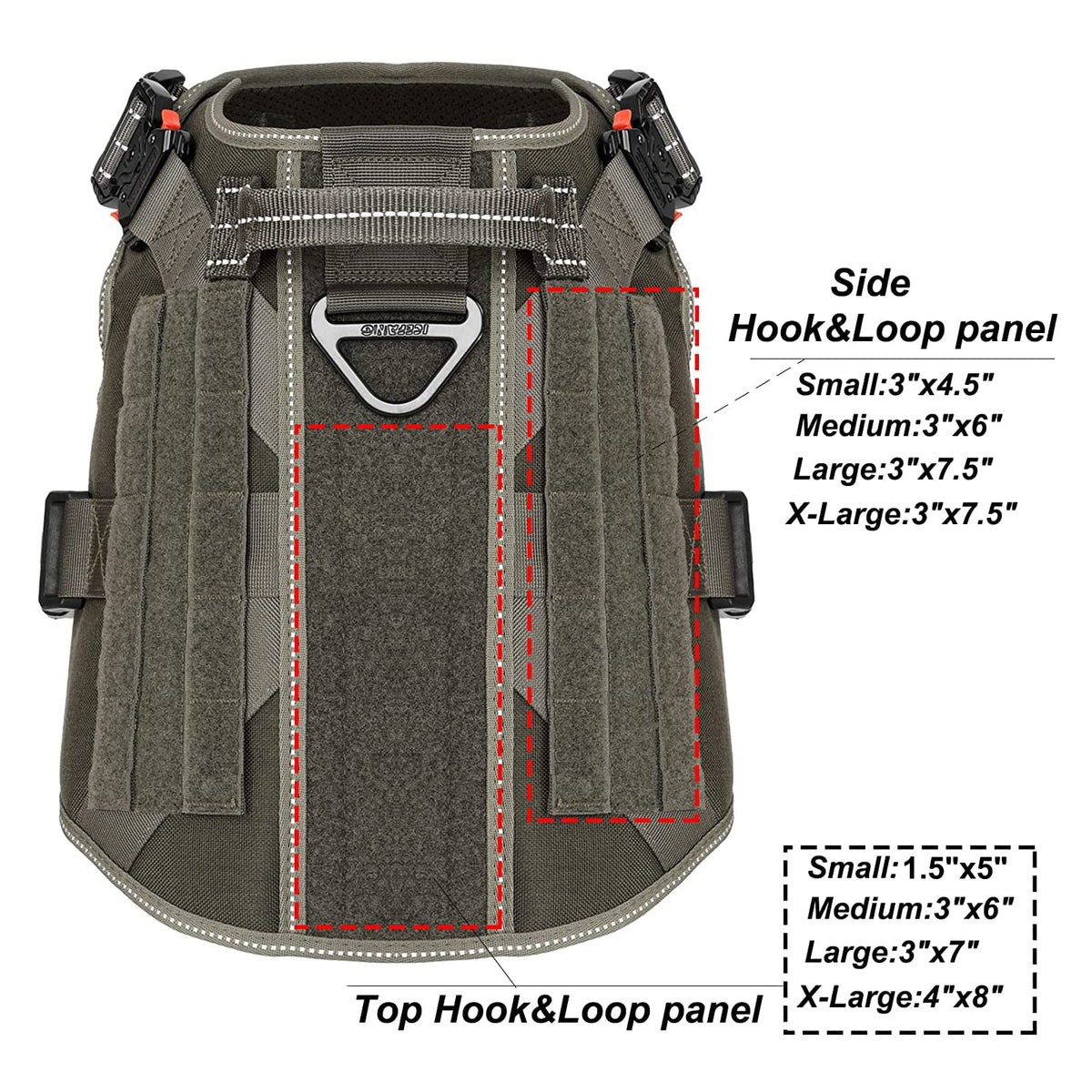 Tactical Dog Harness for Large Dogs (Large (Pack of 1) / Green)
