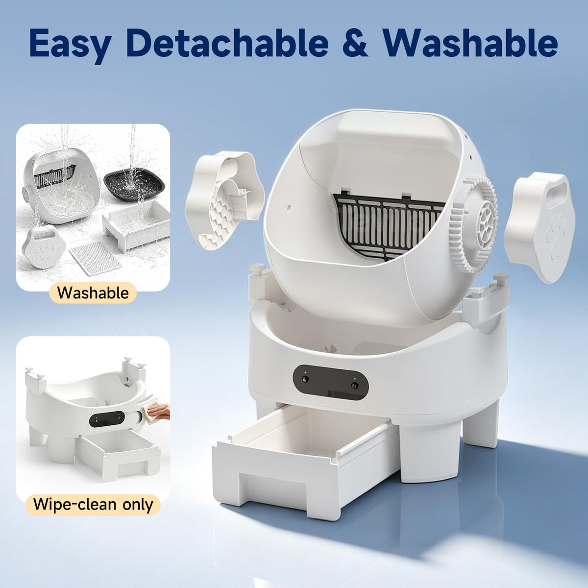 Self Cleaning Automatic Litter Box for Cats to15lb (white)