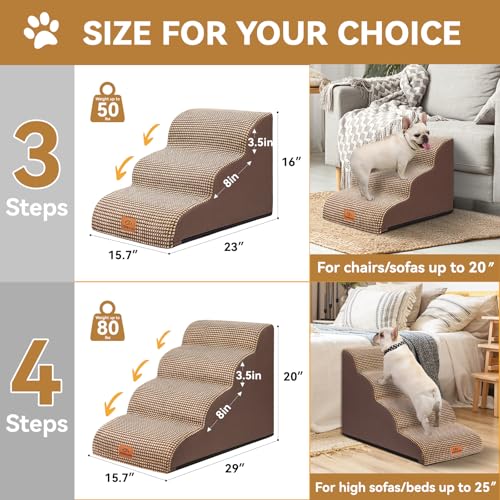 Dog Ramp and Stairs for Bed (Coffee / 3)