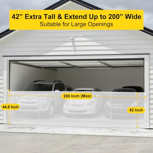 Reinforced 42” Tall x 200” Wide Retractable Baby Gates for Wide Openings (White / Reinforced 42" Tall X 200" Wide)