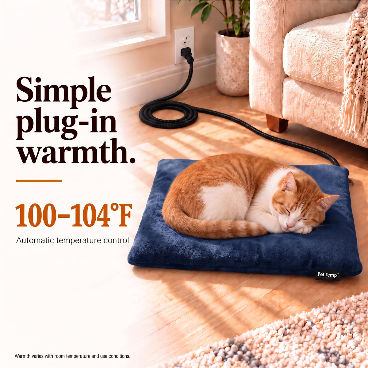 Dog Heating Pad (Blue / Medium: 20" x 16" x 1.6")