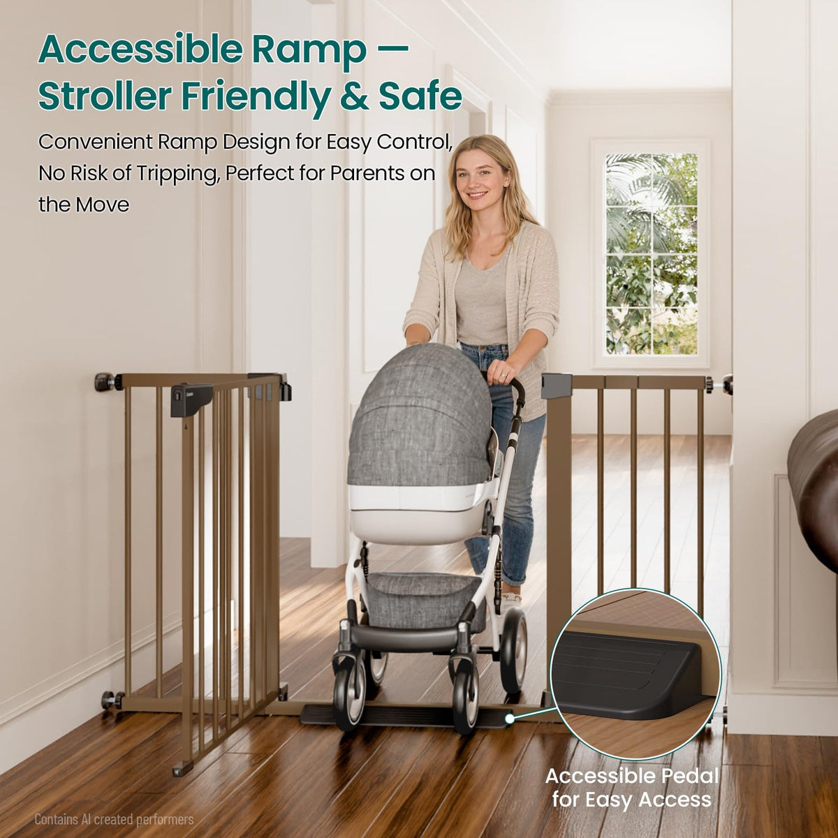 30 54" Extra Wide Baby Gate (Brown / 30"-54" W x 30.5" H)