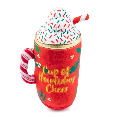 Howliday Cheer Mug Plush Dog Toy (Howliday Cheer Mug (Red, White))