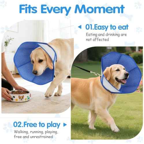 Upraded Dog Cone Collar After Surgery (XXL(Girth:23.2-25.2in, Depth:12.6in))