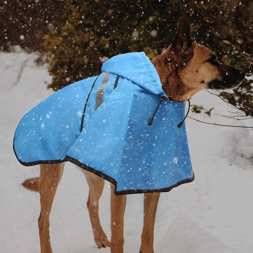 Dog Raincoat Reflective Dog Rain Jacket Waterproof Hooded Ponch Dog Rain Coat for Small Medium Large Dogs (Sky Blue / XX-Large)