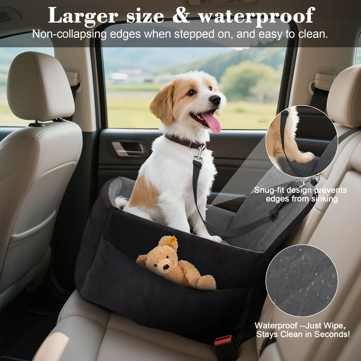 Dog Car Seat for Small (grey+black)