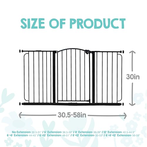 Safety 30.5" 58" Extra Wide Baby Gate (Bronze - 30.5-58"w X 30"h)
