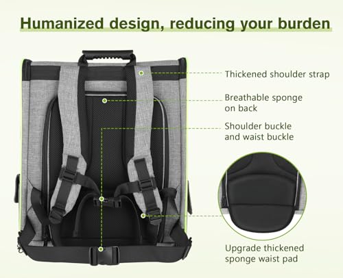 Cat Backpack with Curtain (Grey with Shade Cover / 15.4"L x 11.0"W x 19.0"H)