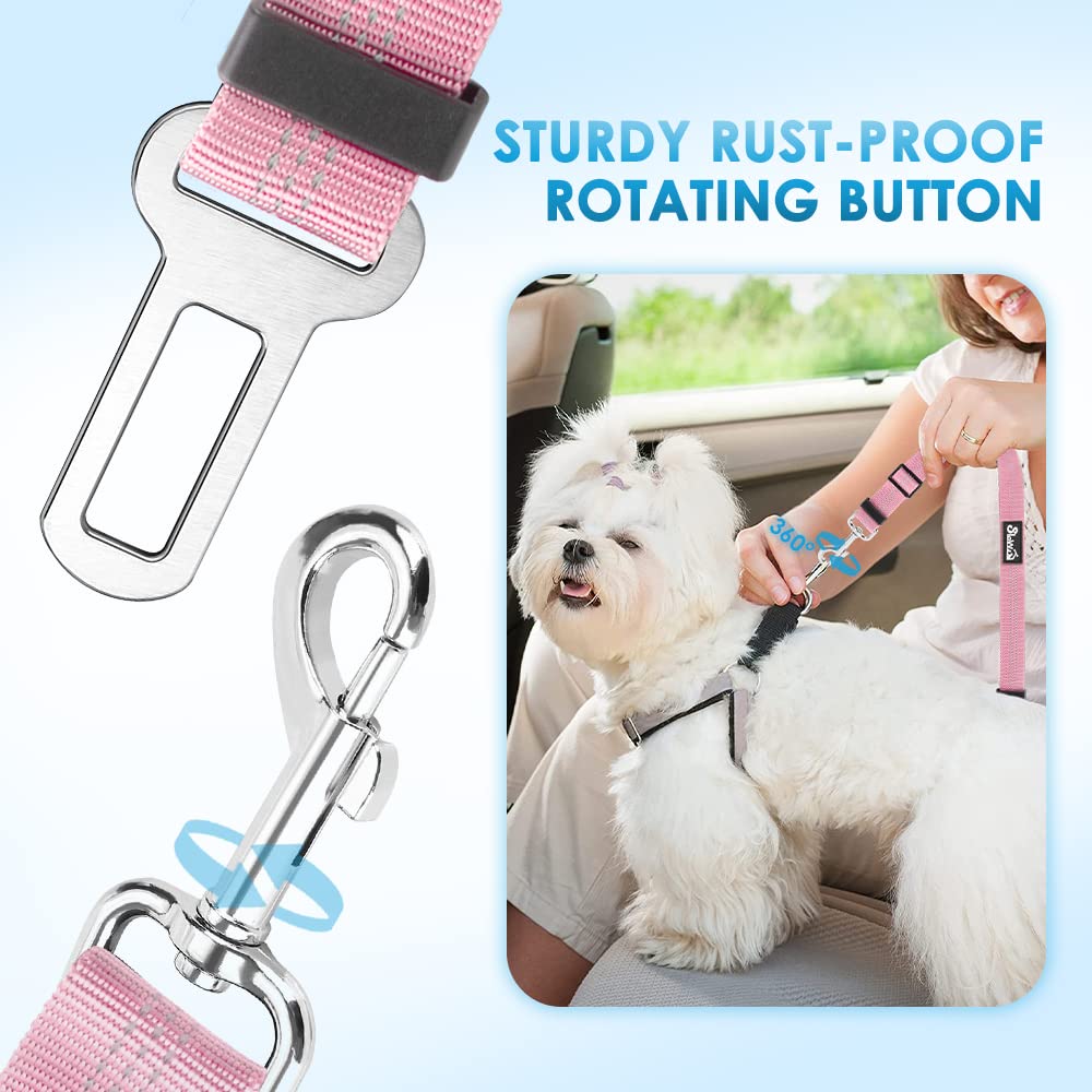 Dog Seat Belt for Car (I.Pink)