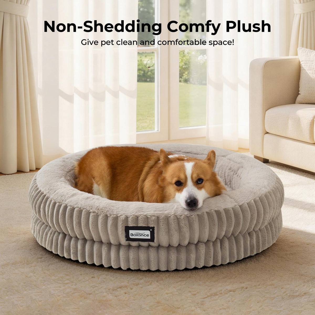Donut Dog Bed (30.0"L x 30.0"W x 7.0"Th / Wind Chime)