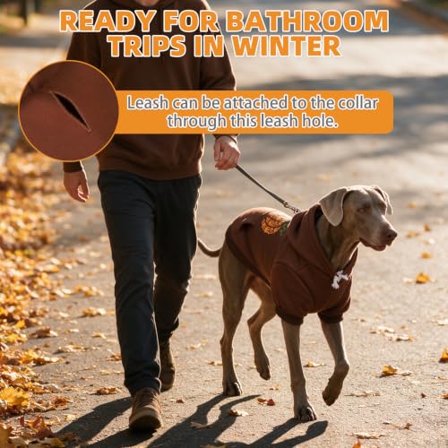 Thanksgiving Dog Hoodie for Medium Large Dogs (Khaki / Medium)