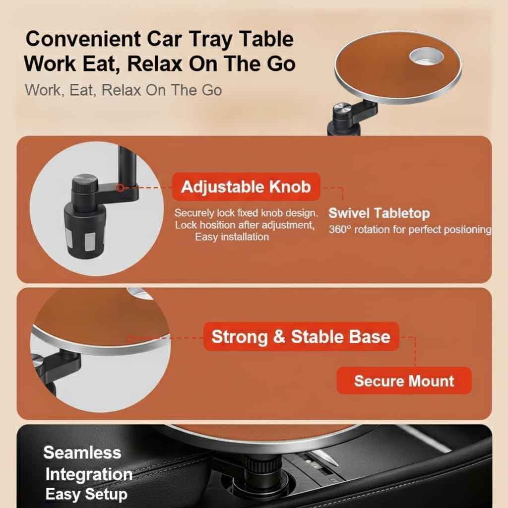 Car Desk for Laptop (Orange)