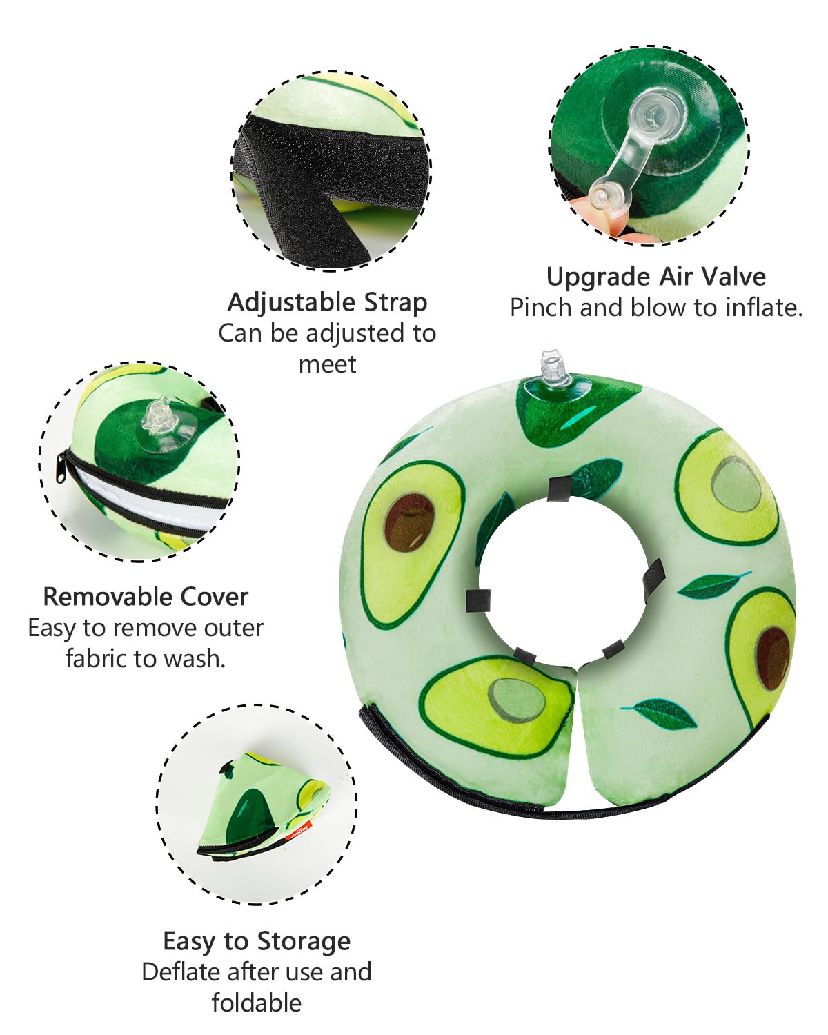 Inflatable Dog Cone (Avocado / XS(6"-9"))