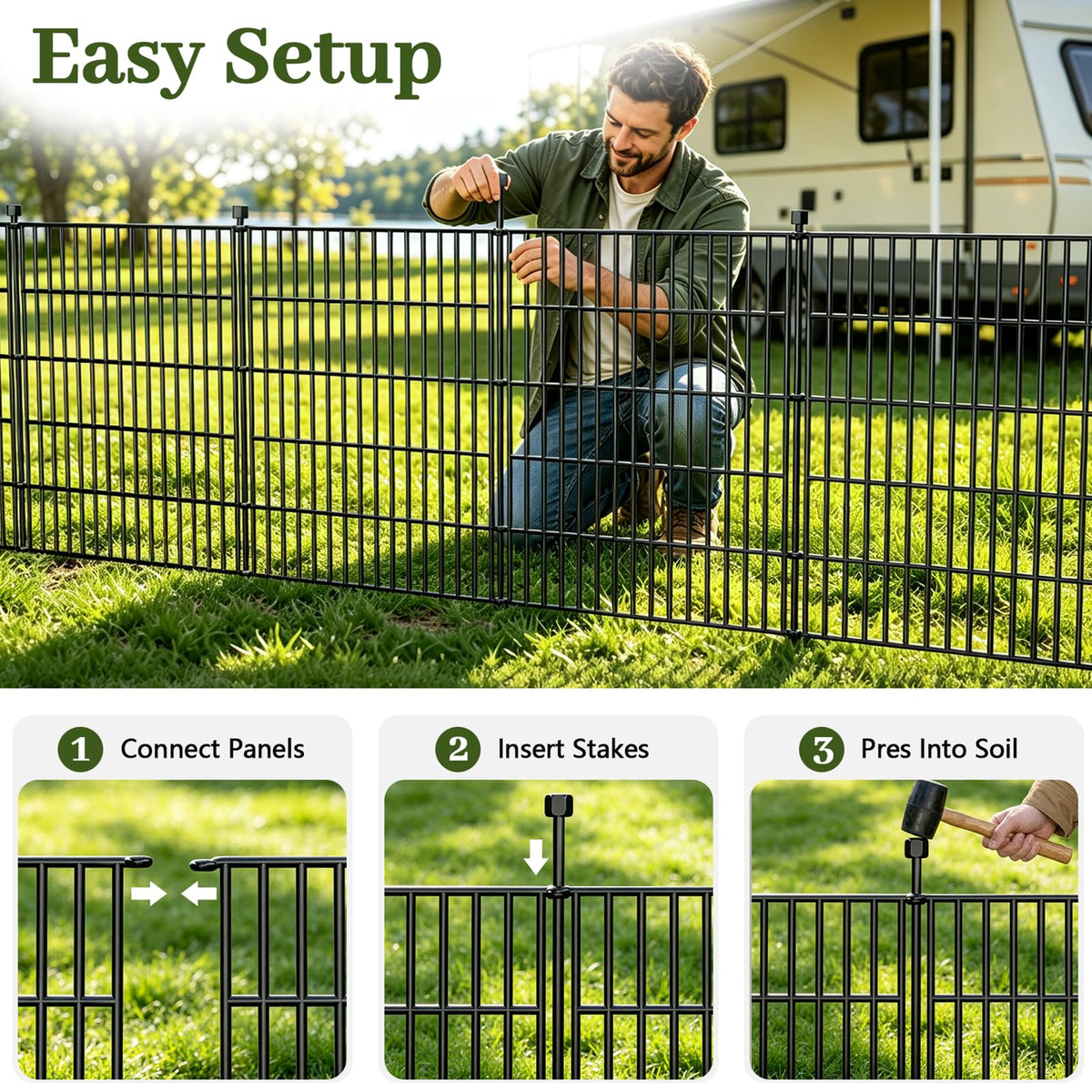 No Dig Garden Fence Outdoor for Yard (48 in(H) X 23.6 ft(L))