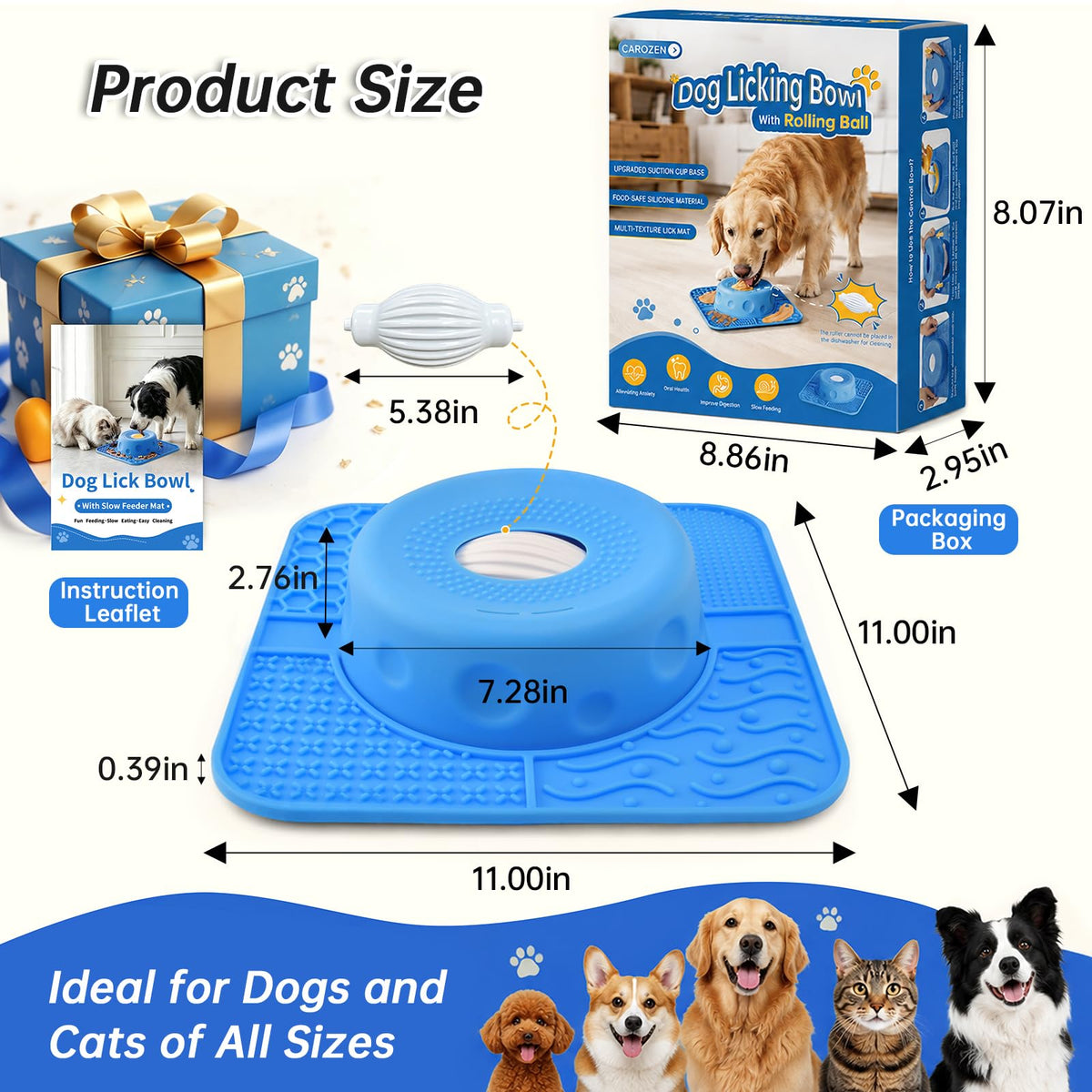 Slow Feeder Dog Bowls & Lick Mat for Dogs